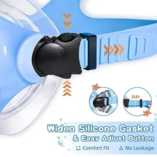 Freela 2 Pack Kids Swim Goggles Mask for Boys Girls 3-14, Tempered Glass Lens 180° HD View with Nose Cover for Pool Beach - 3