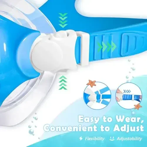 Freela 2 Pack Kids Swim Goggles Mask for Boys Girls 3-14, Tempered Glass Lens 180° HD View with Nose Cover for Pool Beach - 5