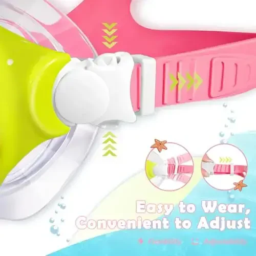 Freela 2 Pack Kids Swim Goggles Mask for Boys Girls 3-14, Tempered Glass Lens 180° HD View with Nose Cover for Pool Beach - 5