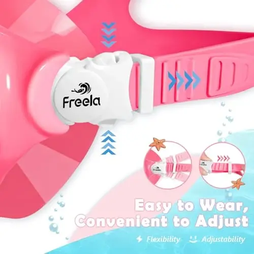 Freela 2 Pack Kids Swim Goggles Mask for Boys Girls 3-14, Tempered Glass Lens 180° HD View with Nose Cover for Pool Beach - 5
