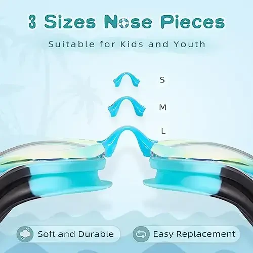 Freela Kids Swim Goggles, 2 Packs Swimming Goggles for Kids 3-14, Boys Girls Swim Goggles Anti Fog UV Protection No Leaking - 3