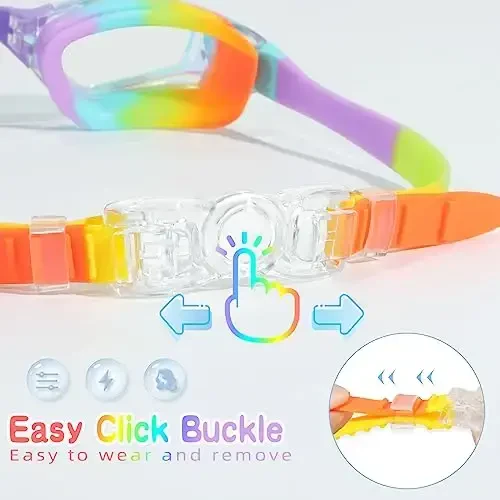 Freela Kids Swim Goggles, 2 Packs Swimming Goggles for Kids 3-14, Boys Girls Swim Goggles Anti Fog UV Protection No Leaking - 5