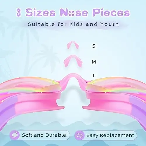 Freela Kids Swim Goggles, 2 Packs Swimming Goggles for Kids 3-14, Boys Girls Swim Goggles Anti Fog UV Protection No Leaking - 3