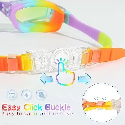 Freela Kids Swim Goggles, 2 Packs Swimming Goggles for Kids 3-14, Boys Girls Swim Goggles Anti Fog UV Protection No Leaking - 5