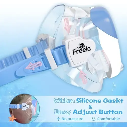 Freela Kids Swimming Goggles for 4-16 with Nose Cover, Anti-Fog No Leakage Swim Mask 180° Clear Vision Beach Pool Goggles - 5