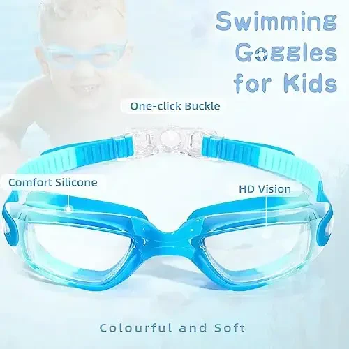 Freela Kids Swim Goggles, 2 Packs Swimming Goggles for Kids 3-14, Boys Girls Swim Goggles Anti Fog UV Protection No Leaking - MODAZONE (1)