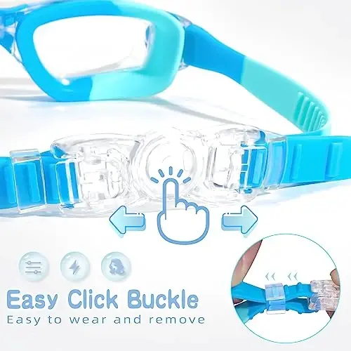 Freela Kids Swim Goggles, 2 Packs Swimming Goggles for Kids 3-14, Boys Girls Swim Goggles Anti Fog UV Protection No Leaking - 5