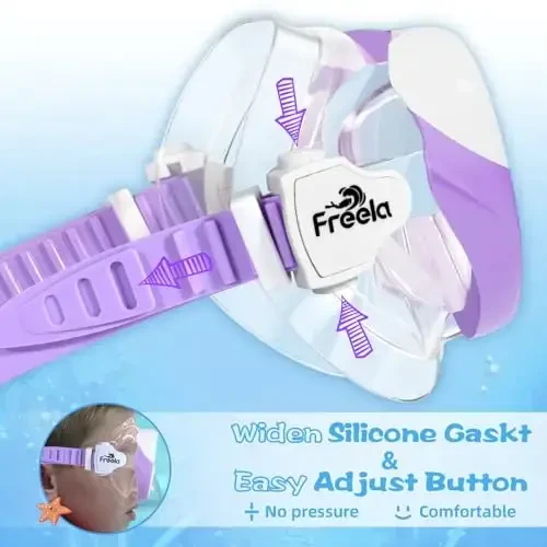 Freela Kids Swimming Goggles for 4-16 with Nose Cover, Anti-Fog No Leakage Swim Mask 180° Clear Vision Beach Pool Goggles - 3