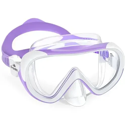 Freela Kids Swimming Goggles for 4-16 with Nose Cover, Anti-Fog No Leakage Swim Mask 180° Clear Vision Beach Pool Goggles - 1