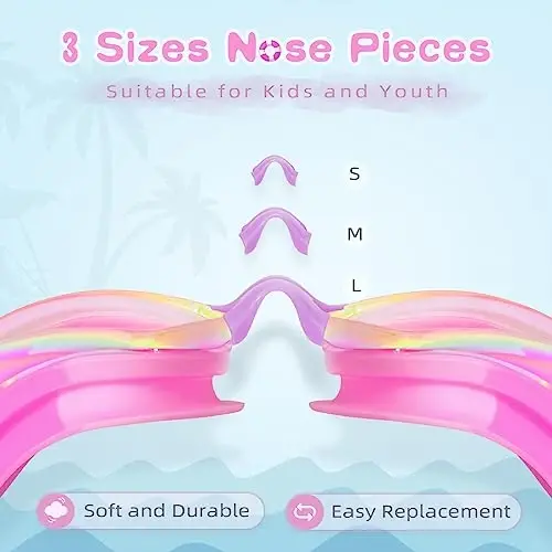 Freela Kids Swim Goggles, 2 Packs Swimming Goggles for Kids 3-14, Boys Girls Swim Goggles Anti Fog UV Protection No Leaking - 16
