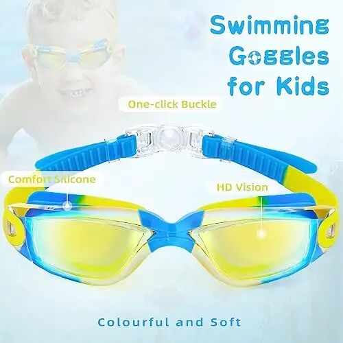 Freela Kids Swim Goggles, 2 Packs Swimming Goggles for Kids 3-14, Boys Girls Swim Goggles Anti Fog UV Protection No Leaking - Freela (1)