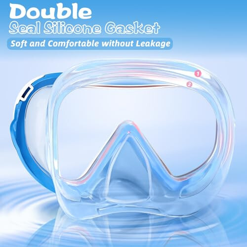 Freela Kids Swim Goggles for Kids 3-15 with Nose Cover, Tempered Glass Lens Anti-Fog No Leakage Diving Mask 180° Clear Vision - 8