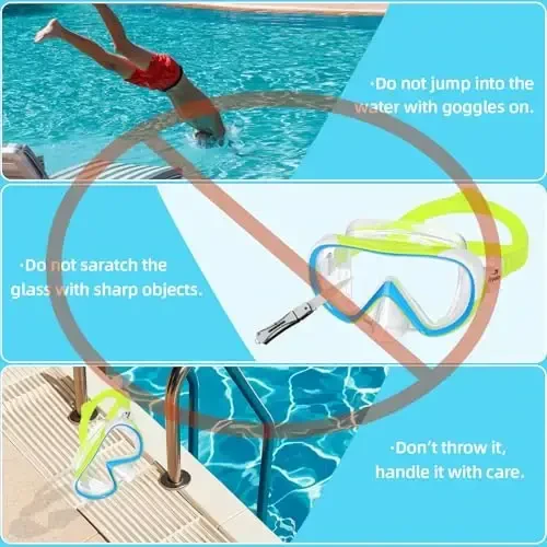 Freela Kids Swimming Goggles 4-16 yoshdagilar uchun burun qopqog'i bilan, tumanlashga qarshi, suv o'tkazmaydigan suzish niqobi 180° tiniq ko'rish plyaj hovuzi ko'zoynaklari - 6