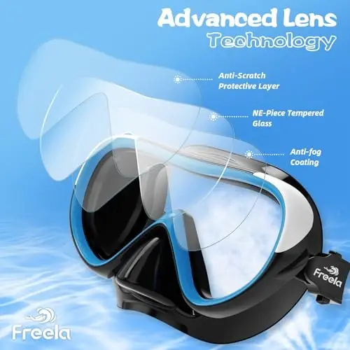 Freela Kids Swimming Goggles for 4-16 with Nose Cover, Anti-Fog No Leakage Swim Mask 180° Clear Vision Beach Pool Goggles - 3