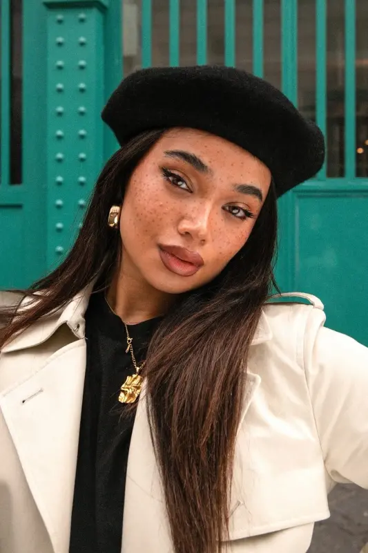 French Artist Australian Wool Felt Beret Black - 1