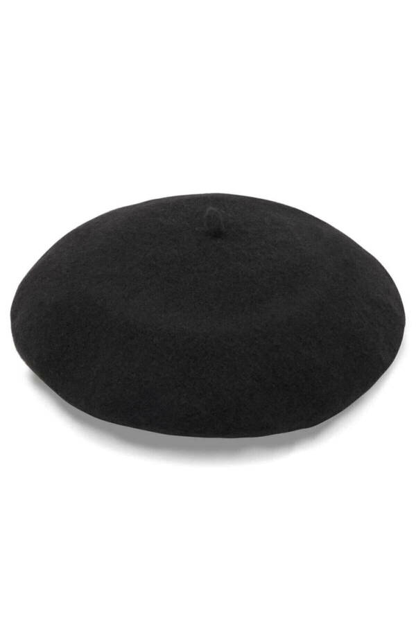 French Artist Australian Wool Felt Beret Black - 2