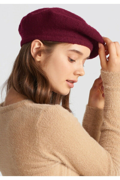 French Artist Australian Wool Felt Beret Burgundy - 3