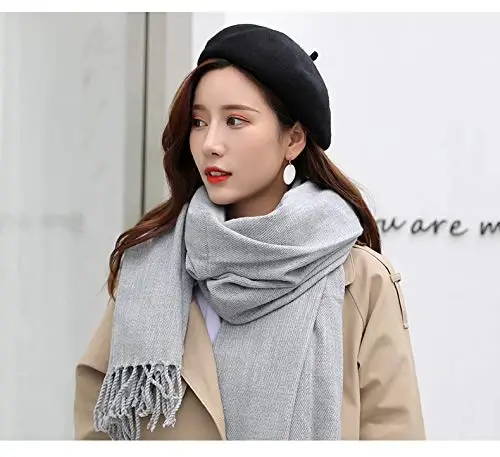 French-Beret-Hat-Women Classic Wool-Felt Artist Hats Solid Color Stretchable Beanie Hat - 3