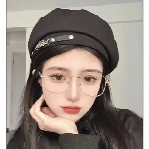French Beret Hats for Women Painter's hat Metal Clasp Artist Beret Black Beret Cap for Womens Girls Lady - 5
