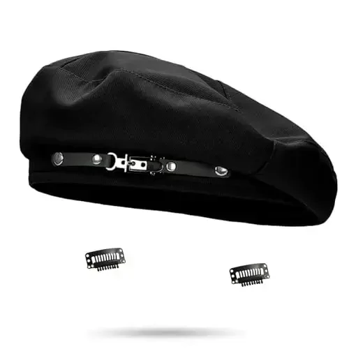 French Beret Hats for Women Painter's hat Metal Clasp Artist Beret Black Beret Cap for Womens Girls Lady - 6