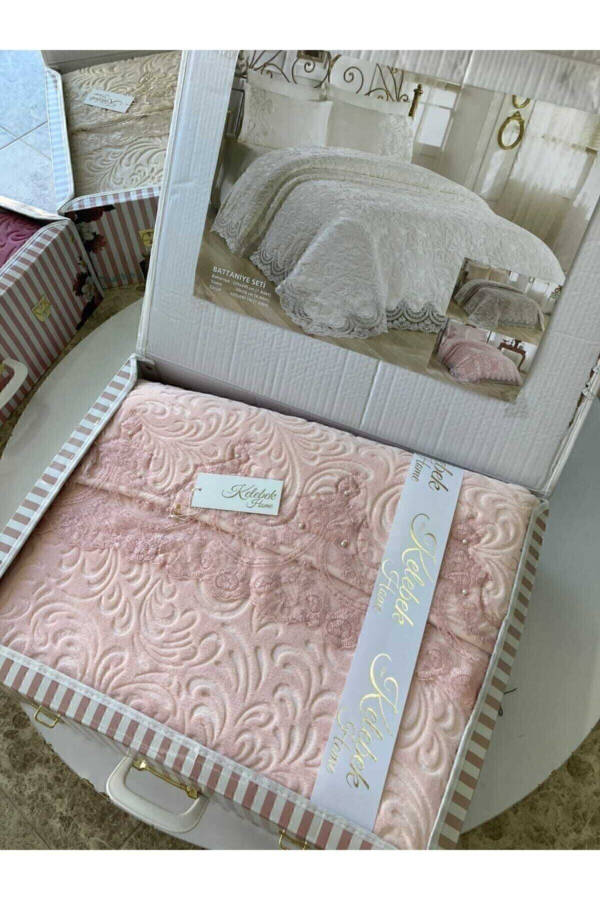 French Lace Blanket Set Powder Dowry Set - 21