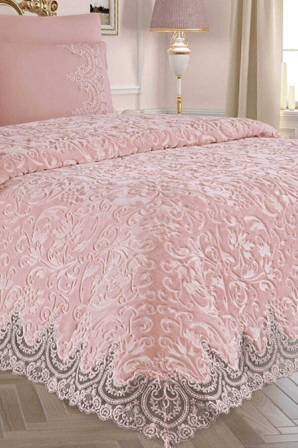 French Lace Blanket Set Powder Dowry Set - 3