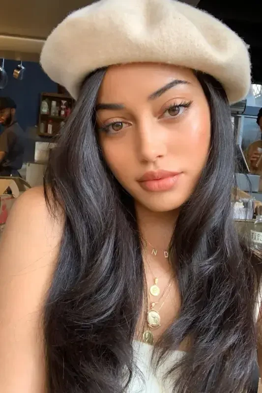 French Painter Australian Wool Felt Beret Ecru - 2