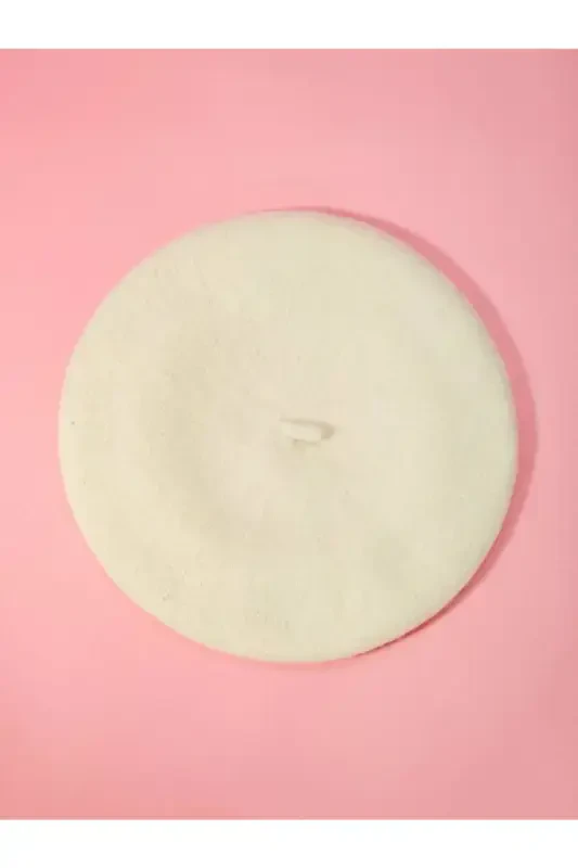 French Painter Australian Wool Felt Beret Ecru - 3