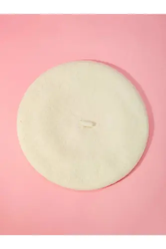 French Painter Australian Wool Felt Beret Ecru - 5