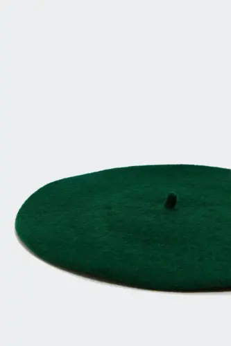 French Painter Australian Wool Felt Beret Green-Emerald Green - 8