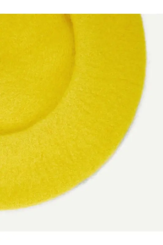 French Painter Australian Wool Felt Beret Yellow-Yellow - 4