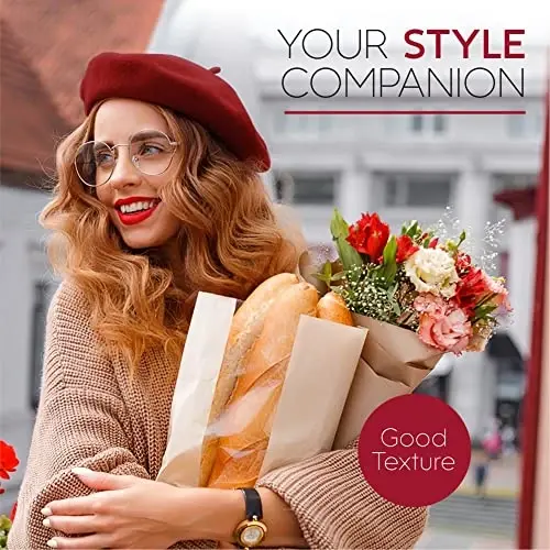 French Wool Beret Hat - Classic Stretchable - One Size Fits Most - Solid Color - Stylish Chic Parisian - 3