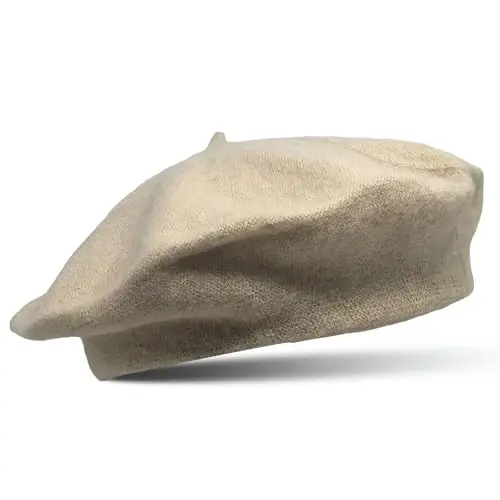 French Wool Beret Hat - Classic Stretchable - One Size Fits Most - Solid Color - Stylish Chic Parisian 