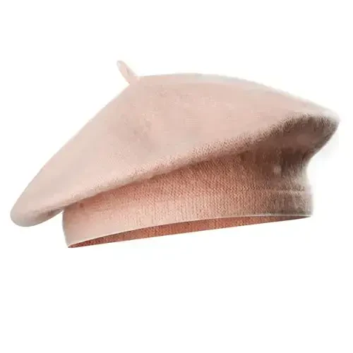 French Wool Beret Hat - Classic Stretchable - One Size Fits Most - Solid Color - Stylish Chic Parisian 