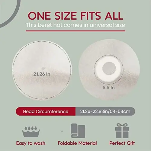 French Wool Beret Hat - Classic Stretchable - One Size Fits Most - Solid Color - Stylish Chic Parisian - 6