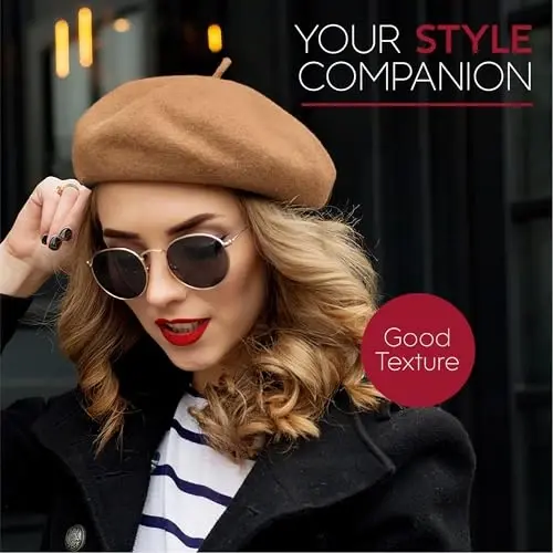 French Wool Beret Hat - Classic Stretchable - One Size Fits Most - Solid Color - Stylish Chic Parisian - 3