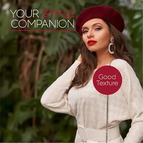 French Wool Beret Hat - Classic Stretchable - One Size Fits Most - Solid Color - Stylish Chic Parisian - 4