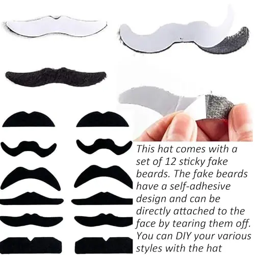 FrencModazonean Beret Women Men, Mustache Halloween Mime Costume Accessory Beanie Caps Classic Wool Winter French Hat Free Size - 2