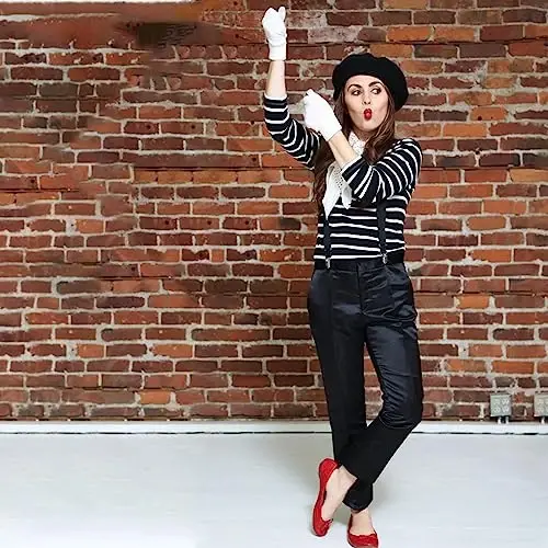 FrencModazonean Beret Women Men, Mustache Halloween Mime Costume Accessory Beanie Caps Classic Wool Winter French Hat Free Size - 6