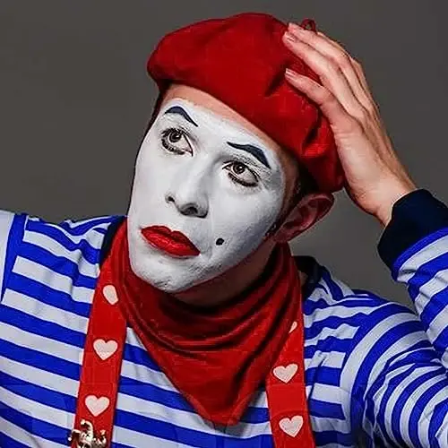 FrencModazonean Beret Women Men, Mustache Halloween Mime Costume Accessory Beanie Caps Classic Wool Winter French Hat Free Size - 3