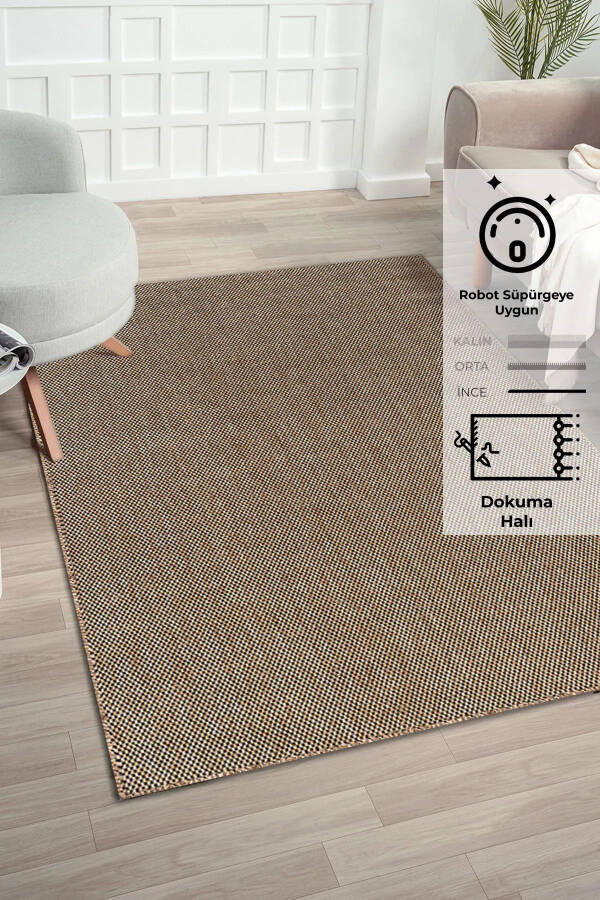 Fresko, Non-Slip Cotton Base Jute Woven Washable Rug - 1