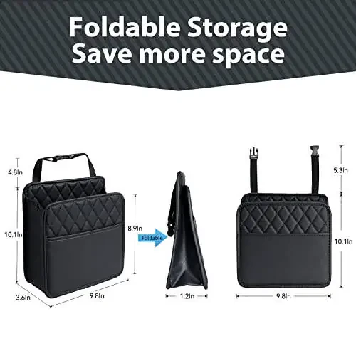 FrgKbTm 2Pack Car Seat Back Hanging Bag Car Document Holder Multi-Pocket Bottle Bag Storage Waterproof Pu Leather Box Organizer Travel Tidy Pouch Pocket Kids - 6