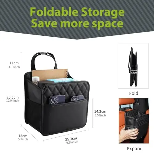 FrgKbTm 2Pack Car Seat Back Organizer, Waterproof Car Backseat Organizer with Cup Holders Large Capacity Hanging Car Storage Bag for Phones Documents Cups Bottle Travel Compatible with Most Vehicles - 5