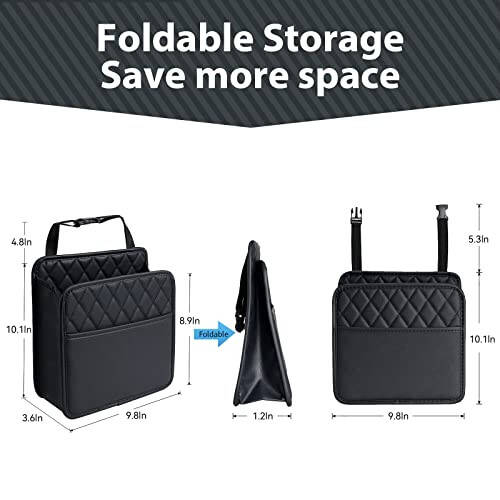 FrgKbTm 2Pack Car Seat Back Hanging Bag Car Document Holder Multi-Pocket Bottle Bag Storage Waterproof Pu Leather Box Organizer Travel Tidy Pouch Pocket Kids - 6