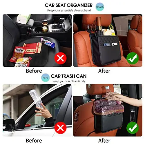 FrgKbTm Car Seat Back Hanging Bag Car Document Holder Multi-Pocket Bottle Bag Storage Box Organizer Travel Tidy Pouch Pocket Kids - 6