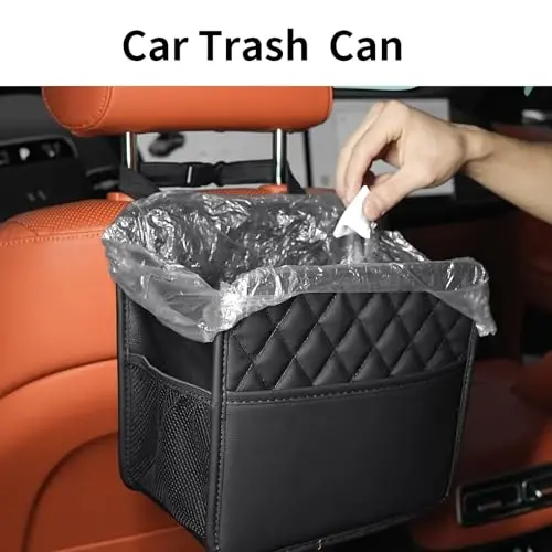FrgKbTm Car Seat Back Organizer, Waterproof Car Backseat Organizer with Cup Holders Large Capacity Hanging Car Storage Bag for Phones Documents Cups Bottle Travel Compatible with Most Vehicles - 4