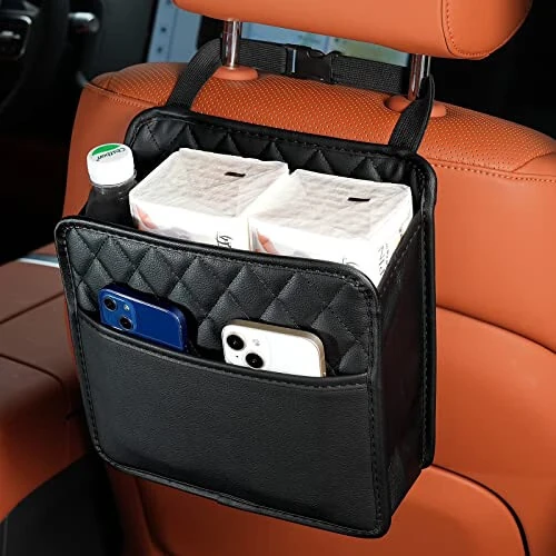 FrgKbTm Car Seat Back Hanging Bag Car Document Holder Multi-Pocket Bottle Bag Storage Box Organizer Travel Tidy Pouch Pocket Kids - FrgKbTm