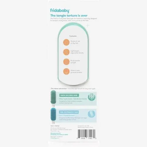 Frida Baby Fine or Straight Hair Detangling Kids Brush by, 1 Count (Pack of 12) - 4