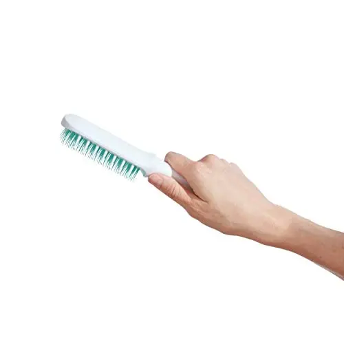 Frida Baby Detangling Hairbrush for Thick or Curly Hair, Toddler Hairbrush, Detangler Brush for Kids, Wide-Tooth Comb & Bristle Combo, Loosens Knots Without Tears or Breakage, Wet or Dry Use, Teal - 11