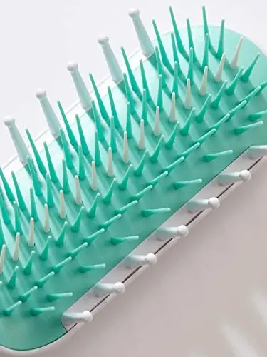 Frida Baby Detangling Hairbrush for Thick or Curly Hair, Toddler Hairbrush, Detangler Brush for Kids, Wide-Tooth Comb & Bristle Combo, Loosens Knots Without Tears or Breakage, Wet or Dry Use, Teal - 4
